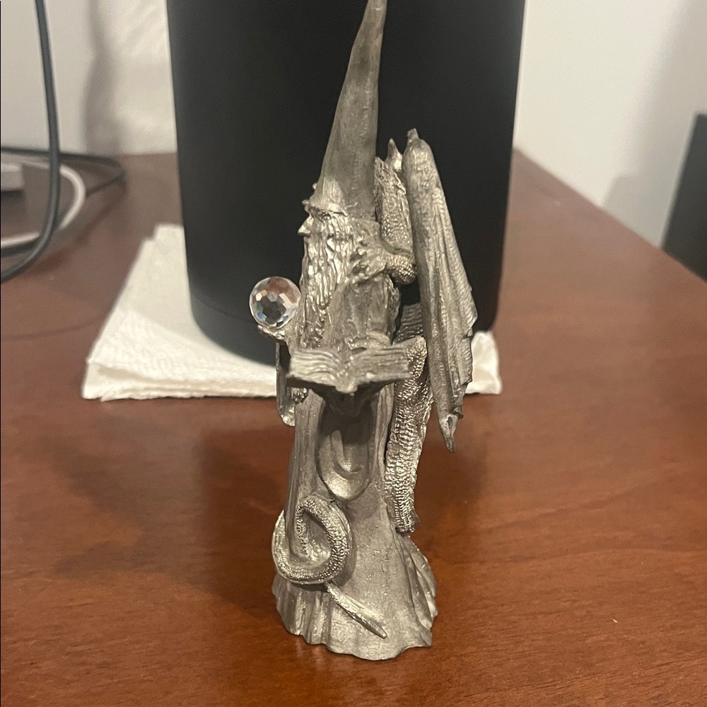 Silver Wizard Figurine with Red Accents - Picture 6 of 9